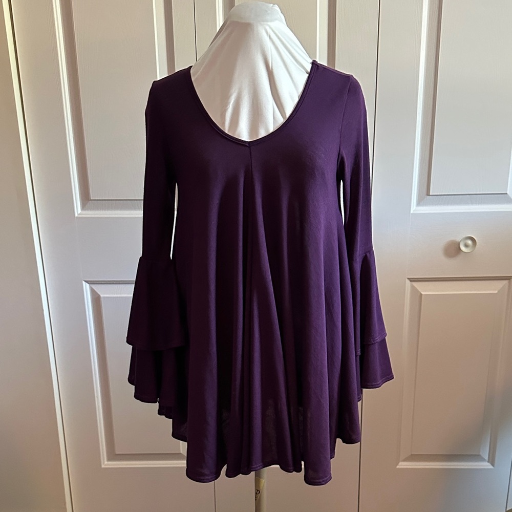 Elegant Women's Deep Purple Tunic Top